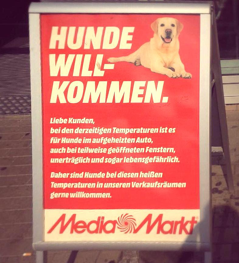 Media Markt heisst Hunde willkommen HundeBar, das Hund & Herrchen Weblog